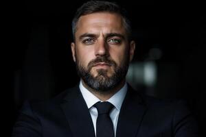 A man with a beard and a suit photo