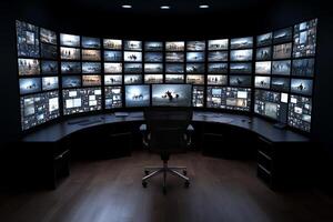 A large television screen with multiple screens photo