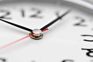 Close up of a clock with the time 1200 photo