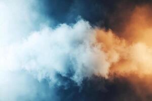 Clouds in the sky with a blue and orange color photo