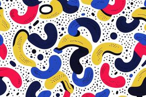 A colorful abstract pattern with shapes and dots photo