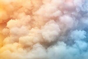 Colorful clouds in the sky with a blue and orange background photo
