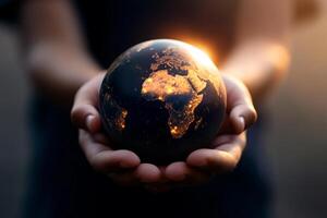 Earth in hands concept of saving the planet, saving the earth, earth in hands, saving the photo