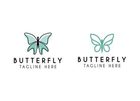 Butterfly logo. Luxury line logotype design vector