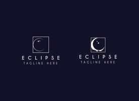 Moonlit Vision for a Modern Brand Identity. Modern and minimalist moon light logo design vector