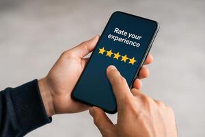 Customer Experience Rating on Smartphone for Feedback and Reviews in Service Evaluation and Business Reputation Development photo