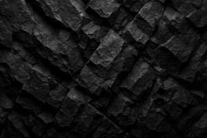Textured Black and Gray Basalt Stone Background with 3D Cracked Design photo