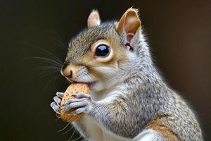A squirrel eating a nut photo