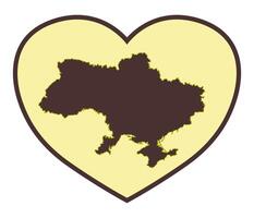 Ukraine in the heart. Abstraction with Ukrainian symbols. Ukrainian patriotism. vector