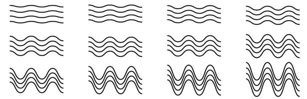 Set of wave lines. Wave ornament pattern. Set of wavy zigzag lines. Wave thin line background. vector