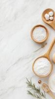 Discover how to achieve well-groomed, silky skin on your feet using natural ingredients on a marble surface while enjoying a relaxing spa experience at home photo