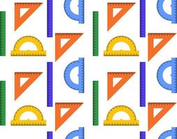Multicolored seamless pattern of different rulers. Background stationery accessories vector