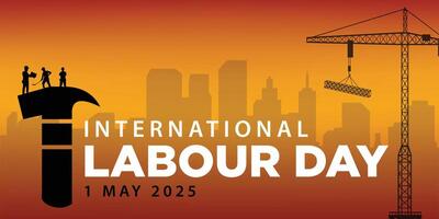 Design Of World Labour day 1 May with Grunge Background. vector