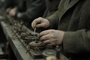 A man working on a clock photo