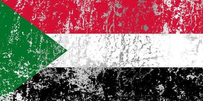 Sudan flag with grunge effect. vector