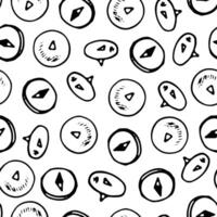 Seamless pattern of hand drawn push pins in black and white. This vintage style background features thumbtacks and pushpins, perfect for office, stationery, and school themed designs vector