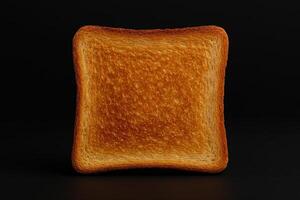 Golden Brown Slice of Toasted Bread Against a Dark Background for Culinary and Food Photography Projects photo