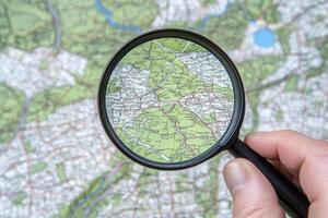 Searching for a place on a map photo