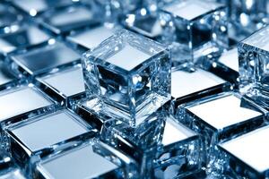 A close up of a cube of ice photo
