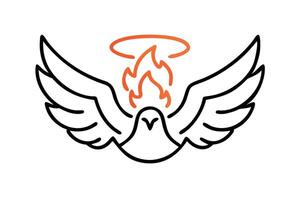 Holy Spirit Line Art in Simple Style vector