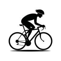 Silhouette of a cycling with white background vector