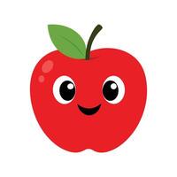 A cute cartoon apple with a happy smile vector