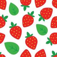 Seamless pattern of fresh background style strawberries vector