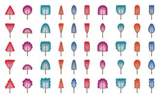 Colorful Tree with Gradient Color vector