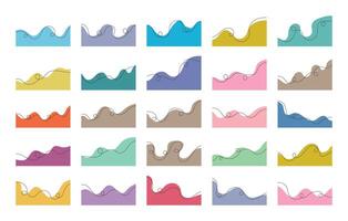 Wavy Corner Frame with Line vector