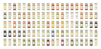 Spices and Herbs in a Tall Glass Jar with Can Lid vector