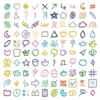 Abstract Shape Bold Line Scribble Doodle Hand Drwan vector