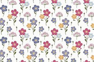 Seamless pattern with colorful flowers on white background. illustration. vector