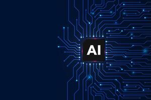 Artificial intelligence computer chipset technology concept on circuit board, Cyber technology concept vector