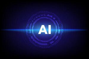 A hi tech Artificial Intelligence symbolizes cyber security, blending futuristic design with advanced technology vector