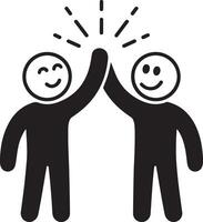 two people giving each other high five with a star vector