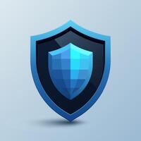 3D icon of a VPN blue shield, symbolizing internet security, firewall, encryption, privacy, network protection, digital safety, and trust in cyberspace. Not ai. vector