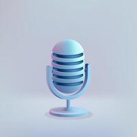3D icon of a podcast microphone, symbolizing music, voice, speech, and audio communication. Represents sound recording, broadcasting, and media conversation. Not ai. vector