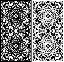 Elegant Laser-Cut Decorative Panel with Intricate Floral and Geometric Patterns vector