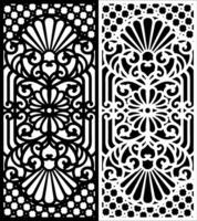 Decorative laser cut panel with intricate symmetrical patterns vector