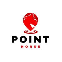 Map Pointer Location Pin Symbol with Horse Head Silhouette Map Marker Logo Design vector