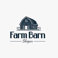 Classic Rustic Log Cabin Shed with Retro Vintage Style for Farm Logo vector