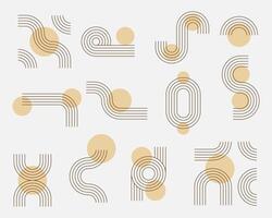 Collection of geometric, minimalist design elements. vector