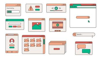 Collection of diverse digital interface elements. vector