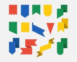 Colorful decorative ribbons and banners in various shapes and sizes. vector