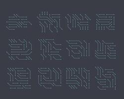 Abstract circuit board patterns in a dark background. vector