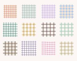 Collection of various pastel and neutral grid patterns. vector
