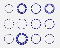 Collection of various circular loading indicators. vector