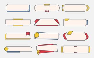 Collection of colorful decorative text boxes. vector