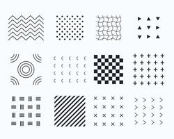 Collection of geometric patterns and textures. vector