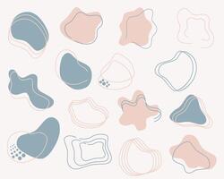 Pastel-toned abstract shapes collection. vector